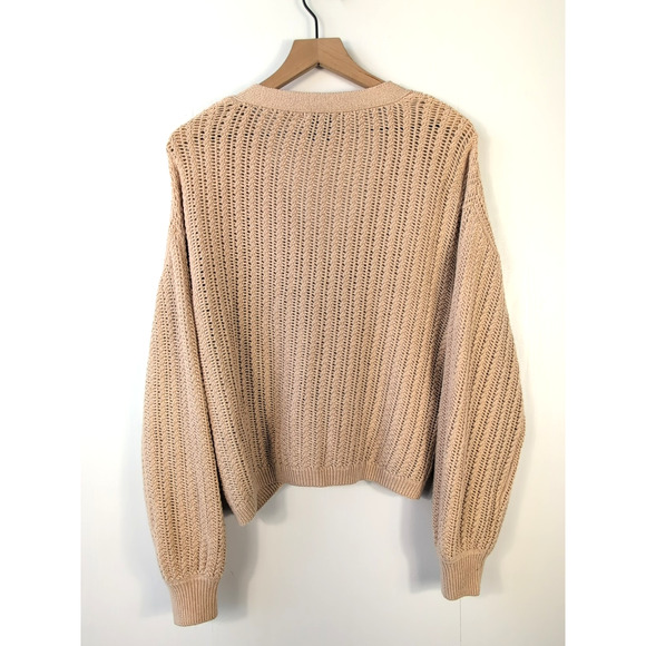 Elie Tahari Women’s V-Neck Button Front Cardigan Sweater Beige L – Long Sleeve K - Picture 2 of 13